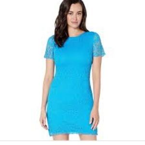 Laundry Turquoise Short Sleeve Lace Dress